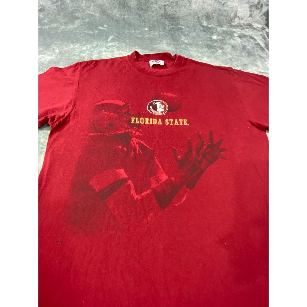 Vintage Florida State T Shirt Men Large Red Seminoles Graphic Tee CSA Tag Cotton